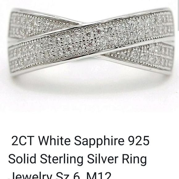 Sale Breathtaking genuine white sapphire ring. Handmade. sterling silver - Picture 4 of 5